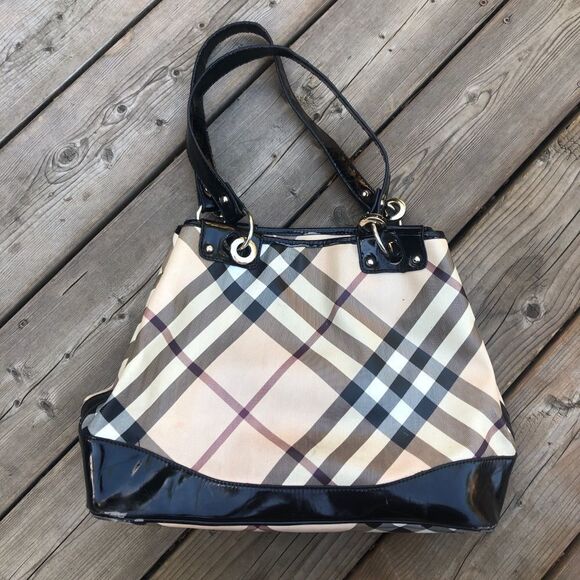 VINTAGE Burberry Purse BIG LOGO Brown - Picture 1 of 16